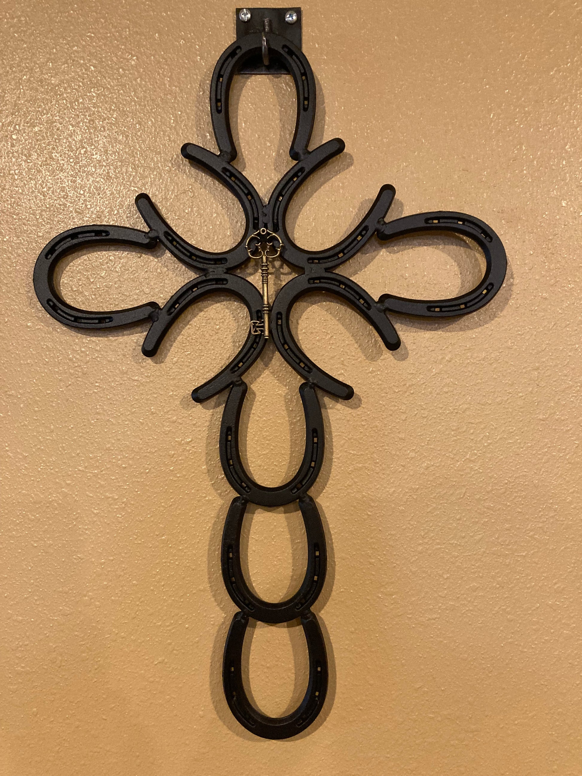 Rustic Horseshoe Cross, Religious Cross, Handcrafted Cross, Handm